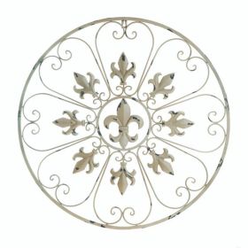 Accent Plus Distressed-Look Fleur de Lis Wall Decor