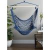 Accent Plus Recycled Cotton Swinging Hammock Chair - Blue