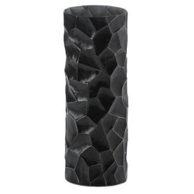 Nikki Chu Black Hammered Sheet Metal Vase - 13.5 inches