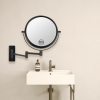 8-inch Wall Mounted Makeup Vanity Mirror; 1X / 10X Magnification Mirror; 360Â¬âˆž Swivel with Extension Arm (Black)