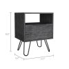 Augusta Nightstand; Single Door Cabinet; Hairpin Legs -Smokey Oak