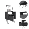 Augusta Nightstand; Single Door Cabinet; Hairpin Legs -Smokey Oak