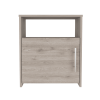 Nordico Nightstand; One Shelf; Single Door Cabinet; Metal Handle -Light Gray
