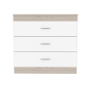 Melia Three Drawer Dresser; Superior Top; Metal Hardware -Light Gray / White