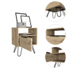 Augusta Nightstand; Single Door Cabinet; Hairpin Legs -Light Oak