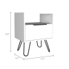 Augusta Nightstand; Single Door Cabinet; Hairpin Legs -White
