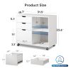3-Drawer Wood File Cabinet; Mobile Lateral Filing Cabinet; Printer Stand with Open Storage Shelves for Home Office; White