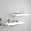 vidaXL Floating Wall Shelves 2 pcs White 23.6"x9.3"x1.5" MDF