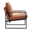 PU Leather Accent Arm Chair Mid Century Modern Upholstered Armchair with Metal Frame Extra-Thick Padded Backrest and Seat Cushion Sofa Chairs for Livi