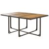 Patio All-Weather PE Wicker Dining Table Set with Wood Tabletop for 10;  Brown Rattan+Beige Cushion (11-Piece)