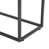 48.03" Glass Console Sofa Table; Modern Open Hallway Table; Narrow Entryway Table; 2 Shelves Couch Side Table with Adjustable Feet; Black Metal Revers