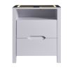 Multifunctional Storage Nightstand with 2 Drawers and an open shelf; Wireless Charging with adjustable LED; White