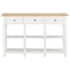 vidaXL Console Table White 47.2"x11.8"x29.9" MDF