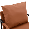 PU Leather Accent Arm Chair Mid Century Modern Upholstered Armchair with Metal Frame Extra-Thick Padded Backrest and Seat Cushion Sofa Chairs for Livi