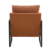 PU Leather Accent Arm Chair Mid Century Modern Upholstered Armchair with Metal Frame Extra-Thick Padded Backrest and Seat Cushion Sofa Chairs for Livi