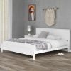 Modern White Solid Wood King Platform Bed