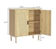 Kitchen storage cabinets with rattan decorative doors;  buffets;  wine cabinets;  dining rooms;  hallways;  cabinet console tables(Natural; 31.5''LX 1