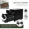 2 Drawer Mobile File Cabinet with Lock Metal Filing Cabinet for Legal/Letter/A4/F4 Size; Fully Assembled Include Wheels; Home/Office Design; Black