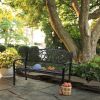 50" Outdoor Welcome Backrest Cast Iron Bench