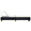 vidaXL Sunbed with Cushion Poly Rattan Black