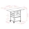 Bellini Drop Leaf Kitchen Cart, Coffee and Natural