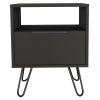 Augusta Nightstand; Single Door Cabinet; Hairpin Legs -Black