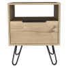 Augusta Nightstand; Single Door Cabinet; Hairpin Legs -Light Oak