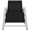 vidaXL Sun Loungers 2 pcs with Table Aluminum Black
