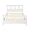 Full Platform Bed; Wood Platform Bed Frame with Headboard and Footboard; Easy Assembly; White RT