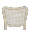 Farmhouse Dining Room Accent Chairs French Distressed Bedroom Barstools with Round Rattan Back Elegant Kitchen Chairs Side Chair; Set of 2 ; Rattan Ba