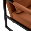 PU Leather Accent Arm Chair Mid Century Modern Upholstered Armchair with Metal Frame Extra-Thick Padded Backrest and Seat Cushion Sofa Chairs for Livi