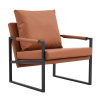 PU Leather Accent Arm Chair Mid Century Modern Upholstered Armchair with Metal Frame Extra-Thick Padded Backrest and Seat Cushion Sofa Chairs for Livi