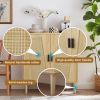 Kitchen storage cabinets with rattan decorative doors;  buffets;  wine cabinets;  dining rooms;  hallways;  cabinet console tables(Natural; 31.5''LX 1