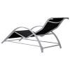 vidaXL Sun Loungers 2 pcs with Table Aluminum Black