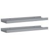 vidaXL Picture Frame Ledge Shelves 2 pcs Gray 15.7"x3.5"x1.2" MDF
