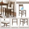 TOPMAX Farmhouse Counter Height 4-Piece Dining Chairs for Small Places; Brown