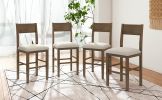 TOPMAX Farmhouse Counter Height 4-Piece Dining Chairs for Small Places; Brown
