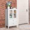 FCH Nordic Minimalist MDF Spray Paint Double Doors And Two Drawers Tv Side Cabinet Bathroom Cabinet White