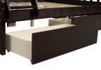 TOPMAX Solid Wood Twin Over Full Bunk Bed with Two Storage Drawers; Espresso