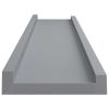 vidaXL Picture Frame Ledge Shelves 2 pcs Gray 15.7"x3.5"x1.2" MDF
