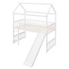 Twin Loft Bed with Slide; House Bed with Slide; White(OLD SKU :LT000212AAK)