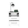 Eter Nightstand; Superior Top; Two Drawers -White