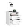 Eter Nightstand; Superior Top; Two Drawers -White