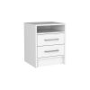 Eter Nightstand; Superior Top; Two Drawers -White