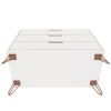 Manhattan Comfort Rockefeller Mid-Century- Modern Dresser with 3-Drawers in White