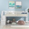 Loft bed with staircase ; White