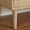 Kitchen storage cabinets with rattan decorative doors;  buffets;  wine cabinets;  dining rooms;  hallways;  cabinet console tables(Natural; 31.5''LX 1