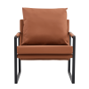 PU Leather Accent Arm Chair Mid Century Modern Upholstered Armchair with Metal Frame Extra-Thick Padded Backrest and Seat Cushion Sofa Chairs for Livi