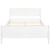 Queen Size Wood Platform Bed with Headboard and Wooden Slat Support (White)