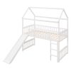 Twin Loft Bed with Slide; House Bed with Slide; White(OLD SKU :LT000212AAK)